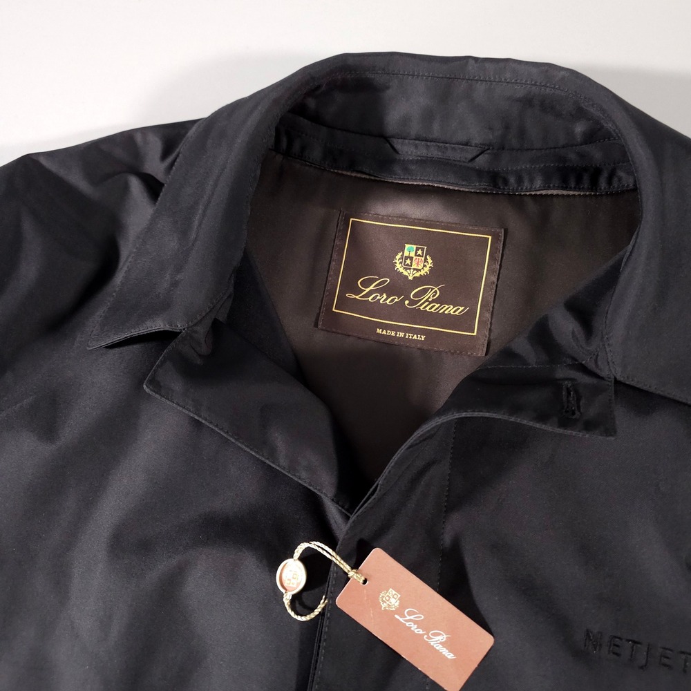 Loro Piana Storm System Jacket Mens XXXL Black Twenty K Rain Wind Coat NEW NWT